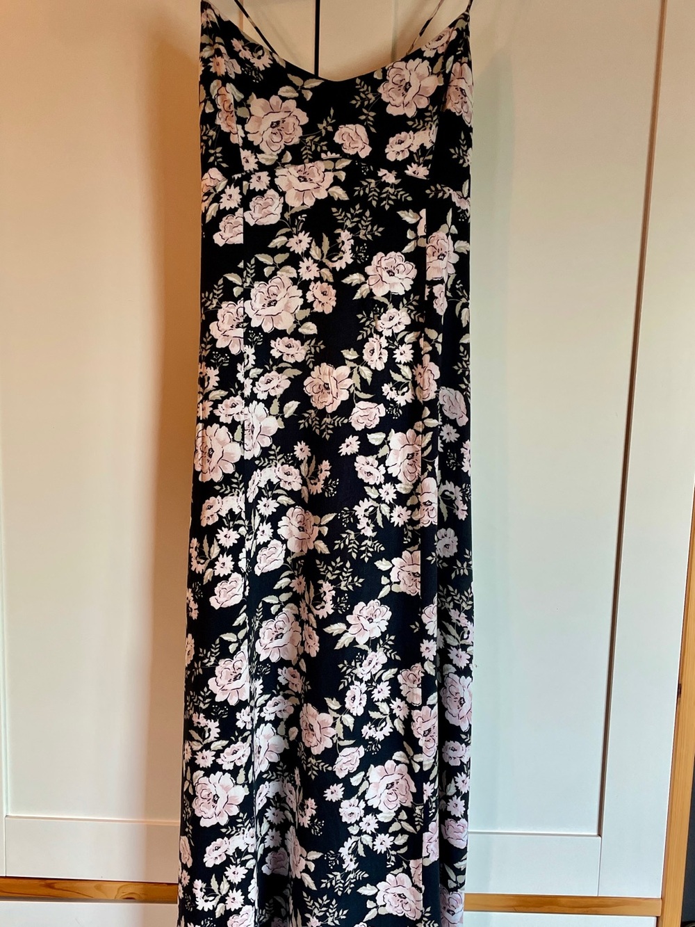 saltwater LUXE Black Dress with Light Pink Floral Print